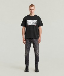 Topo Print Relaxed T-Shirt/オーバーサイズ/リラックスグラフィックプリントTシャツ
