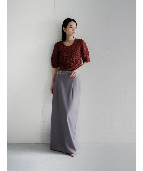 Katrin TOKYO(カトリーントーキョー)の「random shirring curve sleeve tops(Tシャツ/カットソー・レディース・ネイビー/ホワイト/ワイン系・FREE/XS)」の18枚目の写真