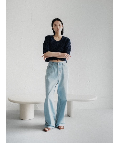 Katrin TOKYO(カトリーントーキョー)の「random shirring curve sleeve tops(Tシャツ/カットソー・レディース・ネイビー/ホワイト/ワイン系・FREE/XS)」の6枚目の写真