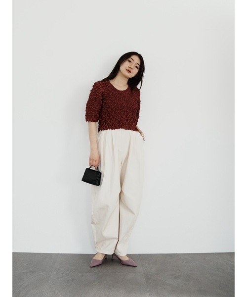 Katrin TOKYO(カトリーントーキョー)の「random shirring curve sleeve tops(Tシャツ/カットソー・レディース・ネイビー/ホワイト/ワイン系・FREE/XS)」の20枚目の写真