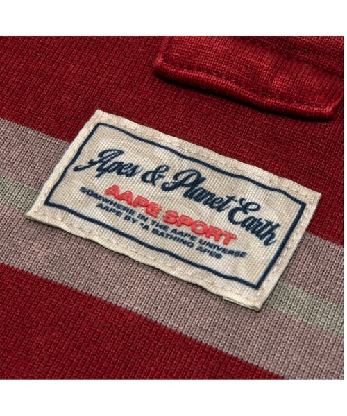 AAPE BY A BATHING APE（エーエイプバイアベイシングエイプ）の「AAPE MAIN BORDER POLO（ポロシャツ・メンズ・レッド系その他・LARGE/SMALL/MEDIUM/X-LARGE）」の2枚目の写真