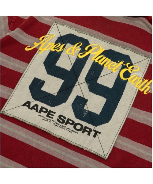 AAPE BY A BATHING APE（エーエイプバイアベイシングエイプ）の「AAPE MAIN BORDER POLO（ポロシャツ・メンズ・レッド系その他・LARGE/SMALL/MEDIUM/X-LARGE）」の3枚目の写真