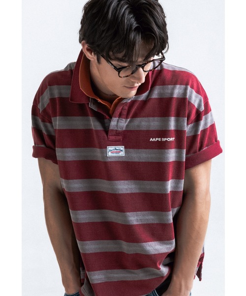 AAPE BY A BATHING APE（エーエイプバイアベイシングエイプ）の「AAPE MAIN BORDER POLO（ポロシャツ・メンズ・レッド系その他・LARGE/SMALL/MEDIUM/X-LARGE）」の4枚目の写真