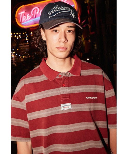AAPE BY A BATHING APE（エーエイプバイアベイシングエイプ）の「AAPE MAIN BORDER POLO（ポロシャツ・メンズ・レッド系その他・LARGE/SMALL/MEDIUM/X-LARGE）」の6枚目の写真