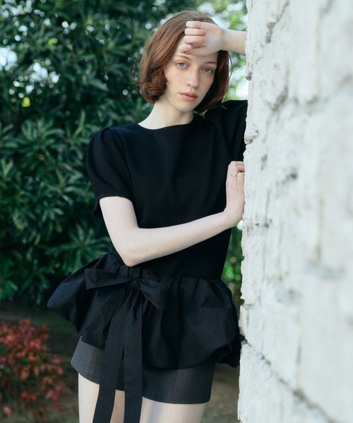 EIMY ISTOIRE(エイミーイストワール)の「MULCH WAY BALLERINA TEE(Tシャツ/カットソー・レディース・ホワイト/ブラック/ライトピンク・F)」の17枚目の写真