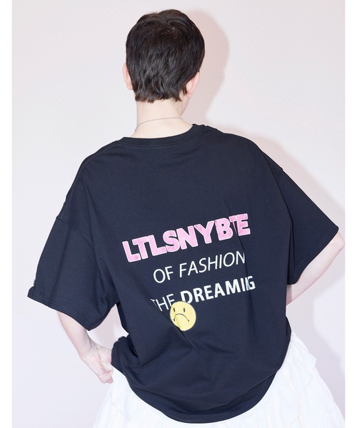 Little sunny bite(リトルサニーバイト)の「《Little sunny bite》 logo big tee(Tシャツ/カットソー・レディース・ピンク/ブラック・MEDIUM)」の12枚目の写真