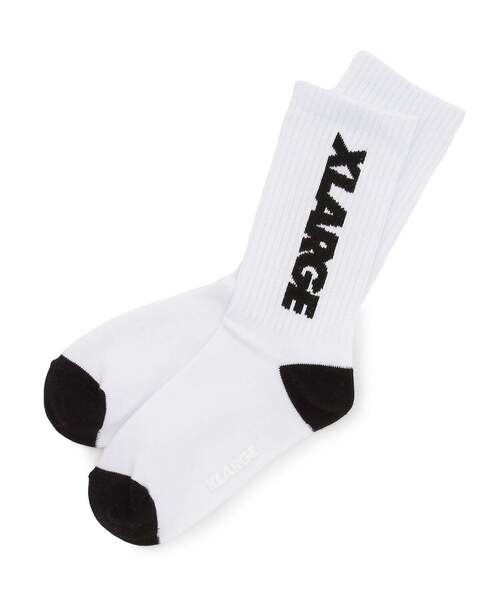 XLARGE KIDS（エクストララージキッズ）の「ロゴリブ クルーソックス（ソックス/靴下・キッズ・トップグレー/ブラック/ホワイト・17-19cm/15-17cm/13-15cm/19-21cm）」の2枚目の写真