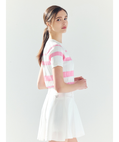 LORDLOAR(ロードロアル)の「ストライプリブラウンドニット PINK(ニット/セーター・レディース・その他・SMALL/MEDIUM/LARGE)」の3枚目の写真