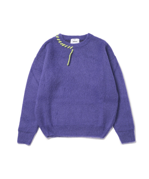 ADAM ET ROPE'(アダムエロペ)の「【BONSAI/ボンサイ】MOHAIR KNIT CREWNECK(ニット/セーター・メンズ・ブルー/パープル・M/S)」の2枚目の写真