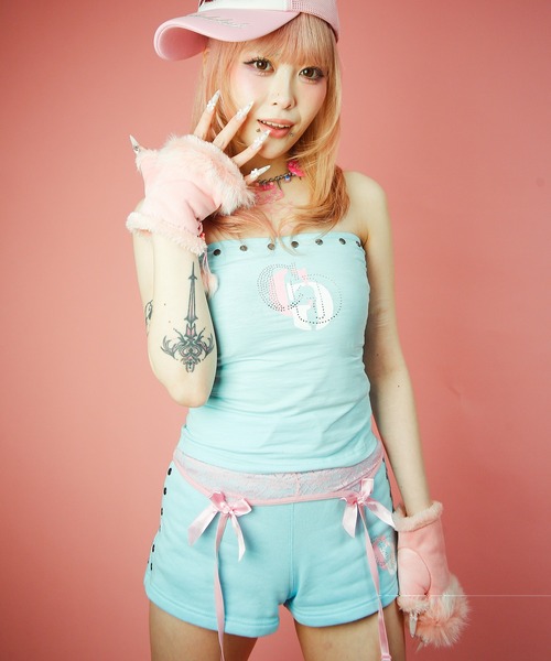 GALFY（ガルフィー）の「【GALFY/ガルフィー】ワルイコ ショーパン（スウェットパンツ・レディース・ブラック/ブラウン系/サックスブルー・FREE）」の17枚目の写真