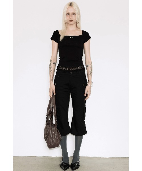 FANCY CLUB（ファンシークラブ）の「A'GEM/9 × .kom 『FANCY CLUB/ファンシークラブ』 LACE SQUARE NECK TOP/レーススクエアネックトップス（その他トップス・レディース・ブラック/ブルー・FREE）」の6枚目の写真
