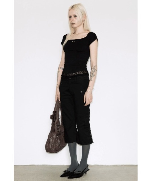 FANCY CLUB（ファンシークラブ）の「A'GEM/9 × .kom 『FANCY CLUB/ファンシークラブ』 LACE SQUARE NECK TOP/レーススクエアネックトップス（その他トップス・レディース・ブラック/ブルー・FREE）」の7枚目の写真