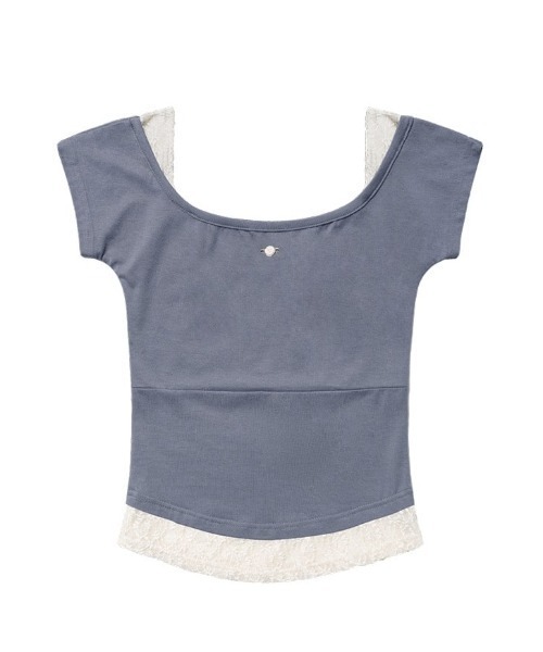 FANCY CLUB（ファンシークラブ）の「A'GEM/9 × .kom 『FANCY CLUB/ファンシークラブ』 LACE SQUARE NECK TOP/レーススクエアネックトップス（その他トップス・レディース・ブラック/ブルー・FREE）」の18枚目の写真