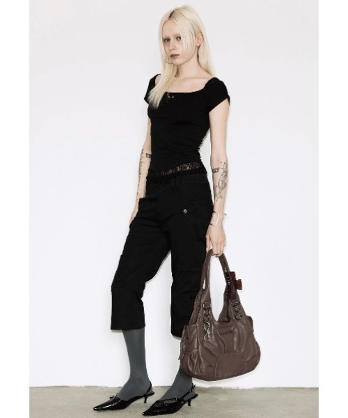 FANCY CLUB（ファンシークラブ）の「A'GEM/9 × .kom 『FANCY CLUB/ファンシークラブ』 LACE SQUARE NECK TOP/レーススクエアネックトップス（その他トップス・レディース・ブラック/ブルー・FREE）」の5枚目の写真