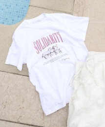 Firsthand/ファーストハンド コンフォータブル ロゴホースプリント クルーネック Tシャツ