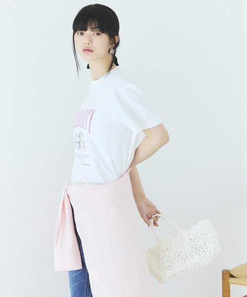 Firsthand(ファーストハンド)の「Firsthand/ファーストハンド コンフォータブル ロゴホースプリント クルーネック Tシャツ(Tシャツ/カットソー・レディース・チャコールグレー/ホワイト・FREE)」の10枚目の写真