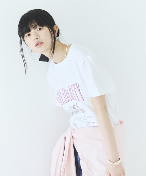 Firsthand(ファーストハンド)の「Firsthand/ファーストハンド コンフォータブル ロゴホースプリント クルーネック Tシャツ(Tシャツ/カットソー・レディース・チャコールグレー/ホワイト・FREE)」の17枚目の写真