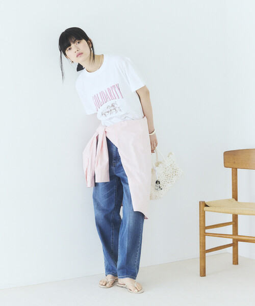 Firsthand(ファーストハンド)の「Firsthand/ファーストハンド コンフォータブル ロゴホースプリント クルーネック Tシャツ(Tシャツ/カットソー・レディース・チャコールグレー/ホワイト・FREE)」の21枚目の写真