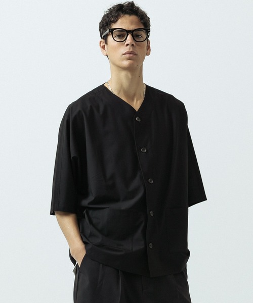 SLICK（スリック）の「【SLICK/スリック】T/R Stretch Dolmansleeve Cardigan/T/Rストレッチドルマンスリーブカーディガン/セットアップ（カーディガン/ボレロ・メンズ・ブラック/チャコールグレー・1/2/3）」の4枚目の写真