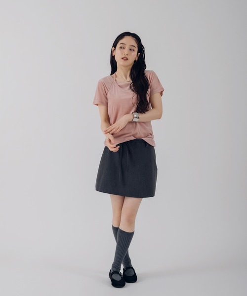 MUHET(ミュエータ)の「【set item】velours halter neck camisole & t-shirt / ベロアホルターネックキャミソールTシャツ(Tシャツ/カットソー・レディース・ホワイト/ブラウン/ピンク/ネイビー・FREE)」の18枚目の写真