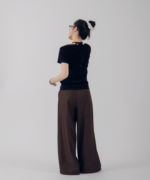 MUHET(ミュエータ)の「【set item】velours halter neck camisole & t-shirt / ベロアホルターネックキャミソールTシャツ(Tシャツ/カットソー・レディース・ホワイト/ブラウン/ピンク/ネイビー・FREE)」の12枚目の写真