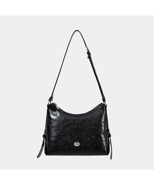 PIGMENT（ピグメント）の「ダブルバックルレザーバッグ (TYBE260101)（ショルダーバッグ・レディース・ブラック/シルバー・F）」の2枚目の写真