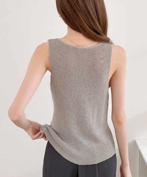 Ada.(エイダ)の「フロント 多ボタン Vネック サマー ニット トップス◎(ニット/セーター・レディース・マスタード/ホワイト/グレー/ブラック・FREE)」の20枚目の写真