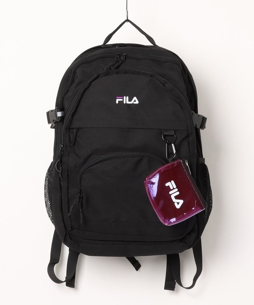 FILA(フィラ)の「【FILA/フィラ】【大容量29L A4サイズ対応】クリアポーチ付きバックパック 通勤・通学 PCポケット 部活 韓国ファッション ストリート(バックパック/リュック・メンズ・ブラック/パープル・FREE)」の19枚目の写真