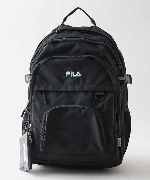 FILA(フィラ)の「【FILA/フィラ】【大容量29L A4サイズ対応】クリアポーチ付きバックパック 通勤・通学 PCポケット 部活 韓国ファッション ストリート(バックパック/リュック・メンズ・ブラック/パープル・FREE)」の5枚目の写真