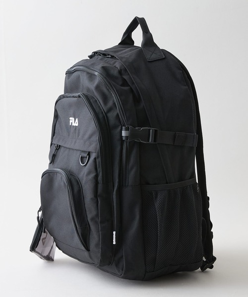 FILA(フィラ)の「【FILA/フィラ】【大容量29L A4サイズ対応】クリアポーチ付きバックパック 通勤・通学 PCポケット 部活 韓国ファッション ストリート(バックパック/リュック・メンズ・ブラック/パープル・FREE)」の6枚目の写真
