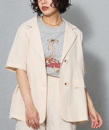 リボンモチーフ ガールプリントTシャツ