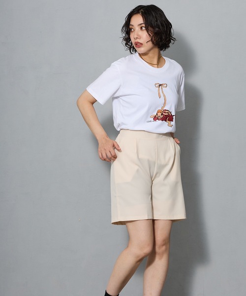 aremoi(アレモイ)の「リボンモチーフ ガールプリントTシャツ(Tシャツ/カットソー・レディース・ネイビー/ホワイト/グレー・SMALL/MEDIUM/LARGE)」の12枚目の写真