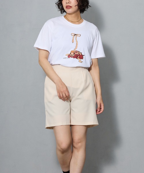 aremoi(アレモイ)の「リボンモチーフ ガールプリントTシャツ(Tシャツ/カットソー・レディース・ネイビー/ホワイト/グレー・SMALL/MEDIUM/LARGE)」の11枚目の写真