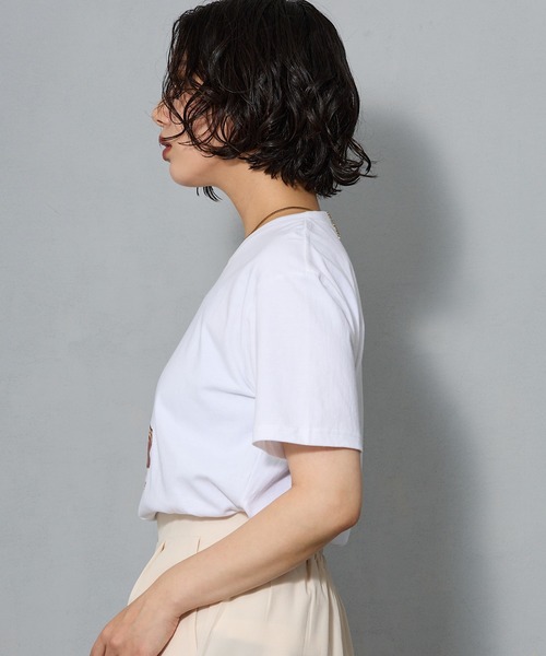 aremoi(アレモイ)の「リボンモチーフ ガールプリントTシャツ(Tシャツ/カットソー・レディース・ネイビー/ホワイト/グレー・SMALL/MEDIUM/LARGE)」の14枚目の写真