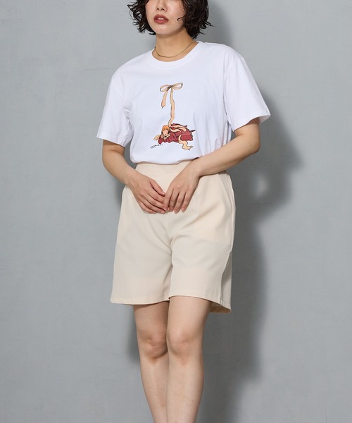 aremoi(アレモイ)の「リボンモチーフ ガールプリントTシャツ(Tシャツ/カットソー・レディース・ネイビー/ホワイト/グレー・SMALL/MEDIUM/LARGE)」の10枚目の写真