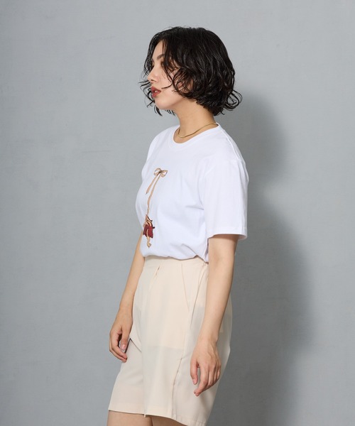 aremoi(アレモイ)の「リボンモチーフ ガールプリントTシャツ(Tシャツ/カットソー・レディース・ネイビー/ホワイト/グレー・SMALL/MEDIUM/LARGE)」の13枚目の写真