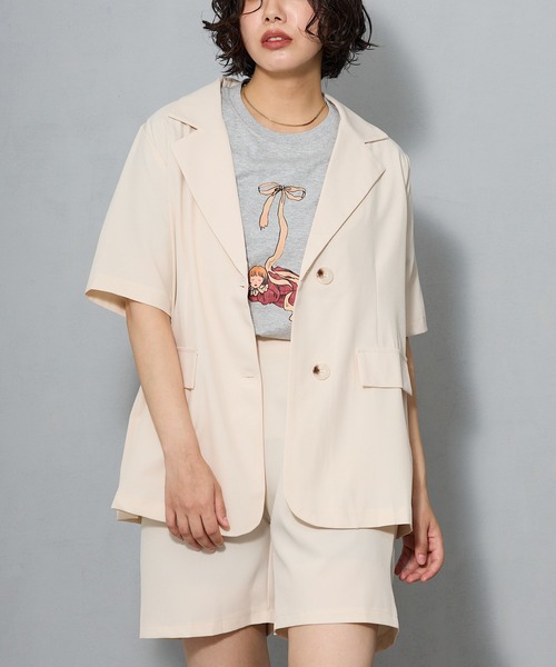 aremoi(アレモイ)の「リボンモチーフ ガールプリントTシャツ(Tシャツ/カットソー・レディース・ネイビー/ホワイト/グレー・SMALL/MEDIUM/LARGE)」の21枚目の写真