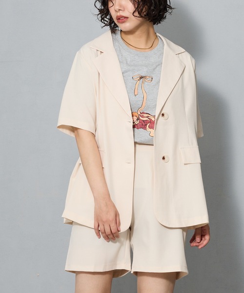 aremoi(アレモイ)の「リボンモチーフ ガールプリントTシャツ(Tシャツ/カットソー・レディース・ネイビー/ホワイト/グレー・SMALL/MEDIUM/LARGE)」の20枚目の写真