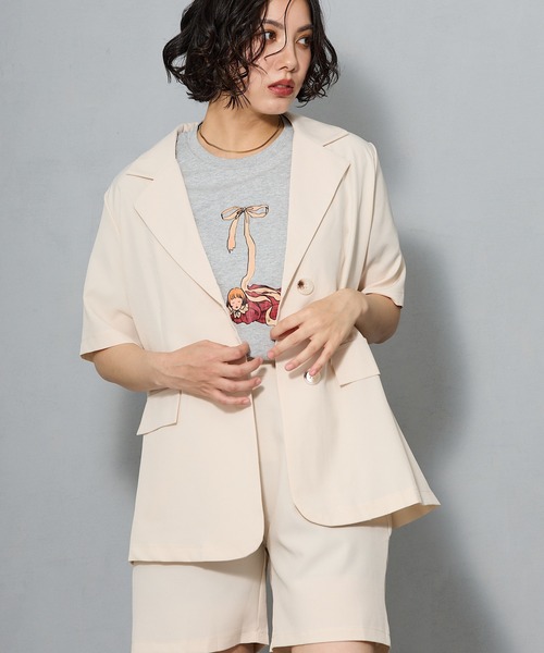 aremoi(アレモイ)の「リボンモチーフ ガールプリントTシャツ(Tシャツ/カットソー・レディース・ネイビー/ホワイト/グレー・SMALL/MEDIUM/LARGE)」の19枚目の写真