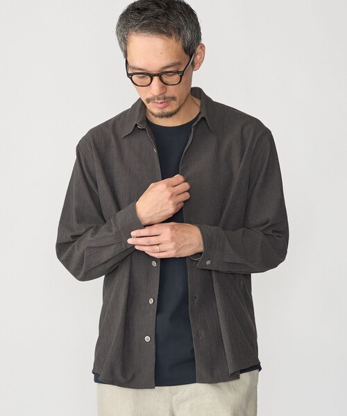 SHIPS（シップス）の「SHIPS: 3Dドット ロングスリーブ レギュラーカラー シャツ（シャツ/ブラウス・メンズ・ネイビー/ライトグレー/チャコールグレー・X-LARGE/LARGE/MEDIUM/SMALL）」の17枚目の写真