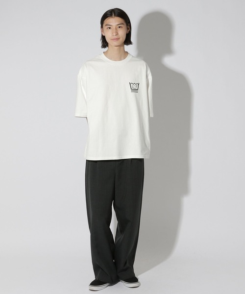 LAKOLE（ラコレ）の「クジラグラフィックT / 670701（Tシャツ/カットソー・メンズ・ホワイト/ブラック・MEDIUM/LARGE）」の5枚目の写真