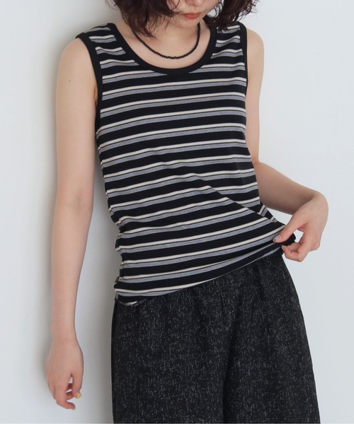 cheriella(シェリエラ)の「【cheriella】ボーダータンクトップ BORDER TANK TOP(タンクトップ・レディース・ブラック/ブルー・MEDIUM)」の2枚目の写真