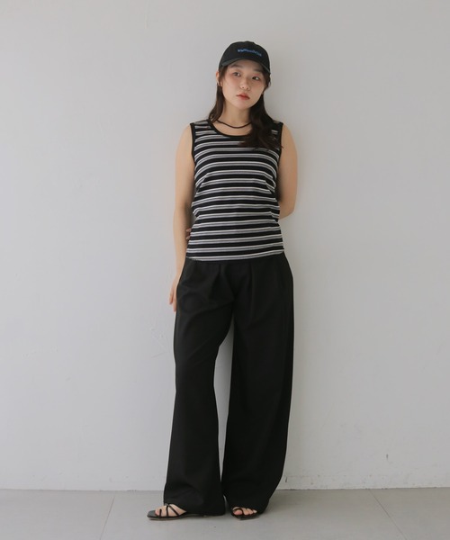 cheriella(シェリエラ)の「【cheriella】ボーダータンクトップ BORDER TANK TOP(タンクトップ・レディース・ブラック/ブルー・MEDIUM)」の5枚目の写真
