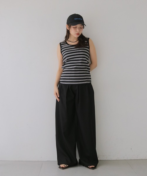 cheriella(シェリエラ)の「【cheriella】ボーダータンクトップ BORDER TANK TOP(タンクトップ・レディース・ブラック/ブルー・MEDIUM)」の6枚目の写真