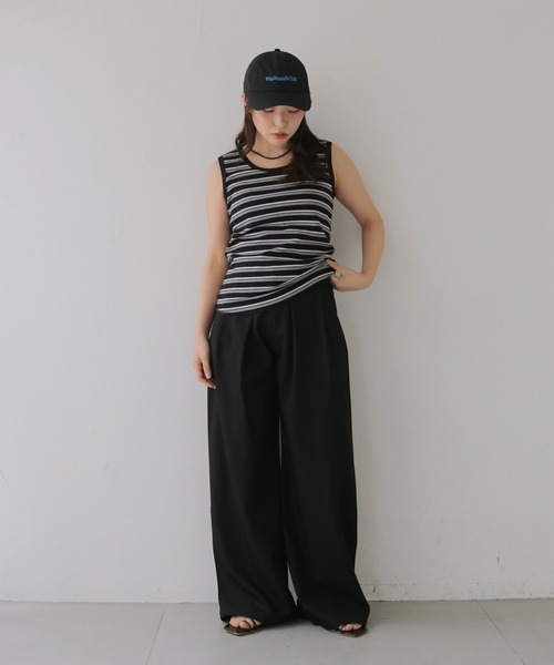 cheriella(シェリエラ)の「【cheriella】ボーダータンクトップ BORDER TANK TOP(タンクトップ・レディース・ブラック/ブルー・MEDIUM)」の7枚目の写真