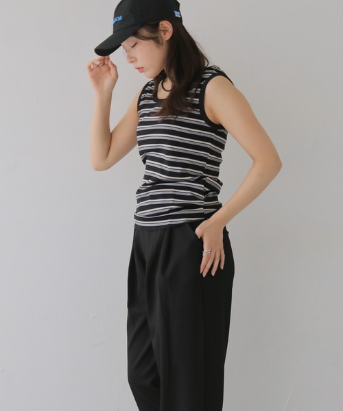 cheriella(シェリエラ)の「【cheriella】ボーダータンクトップ BORDER TANK TOP(タンクトップ・レディース・ブラック/ブルー・MEDIUM)」の11枚目の写真