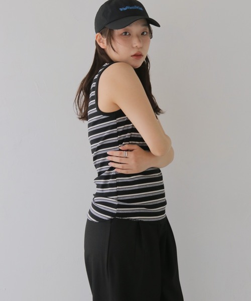 cheriella(シェリエラ)の「【cheriella】ボーダータンクトップ BORDER TANK TOP(タンクトップ・レディース・ブラック/ブルー・MEDIUM)」の19枚目の写真
