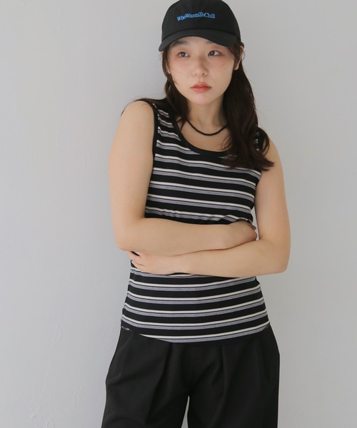 cheriella(シェリエラ)の「【cheriella】ボーダータンクトップ BORDER TANK TOP(タンクトップ・レディース・ブラック/ブルー・MEDIUM)」の20枚目の写真