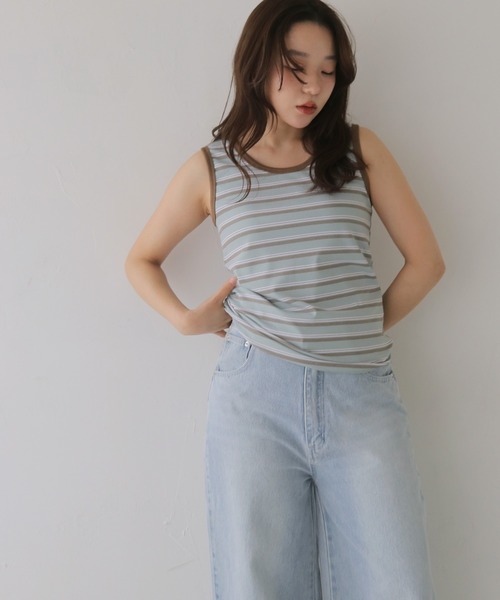 cheriella(シェリエラ)の「【cheriella】ボーダータンクトップ BORDER TANK TOP(タンクトップ・レディース・ブラック/ブルー・MEDIUM)」の22枚目の写真