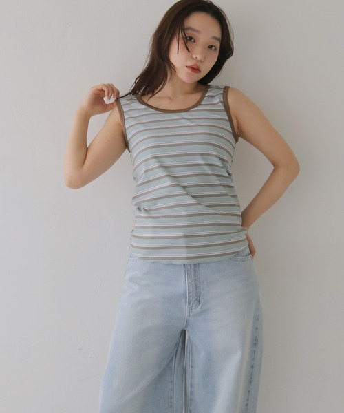 cheriella(シェリエラ)の「【cheriella】ボーダータンクトップ BORDER TANK TOP(タンクトップ・レディース・ブラック/ブルー・MEDIUM)」の22枚目の写真